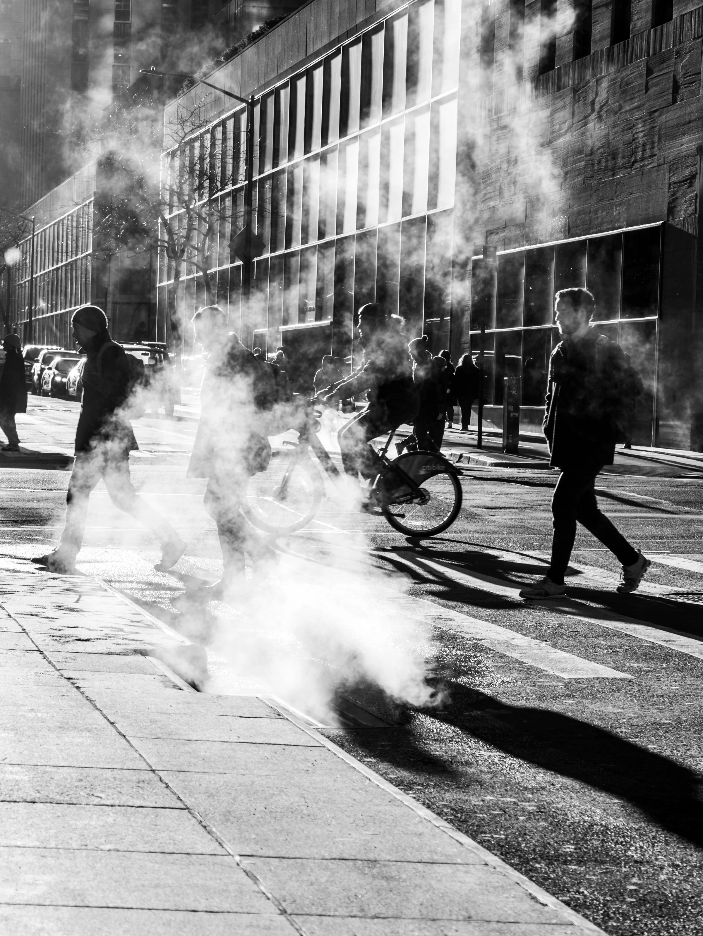 Steam over the street, New York