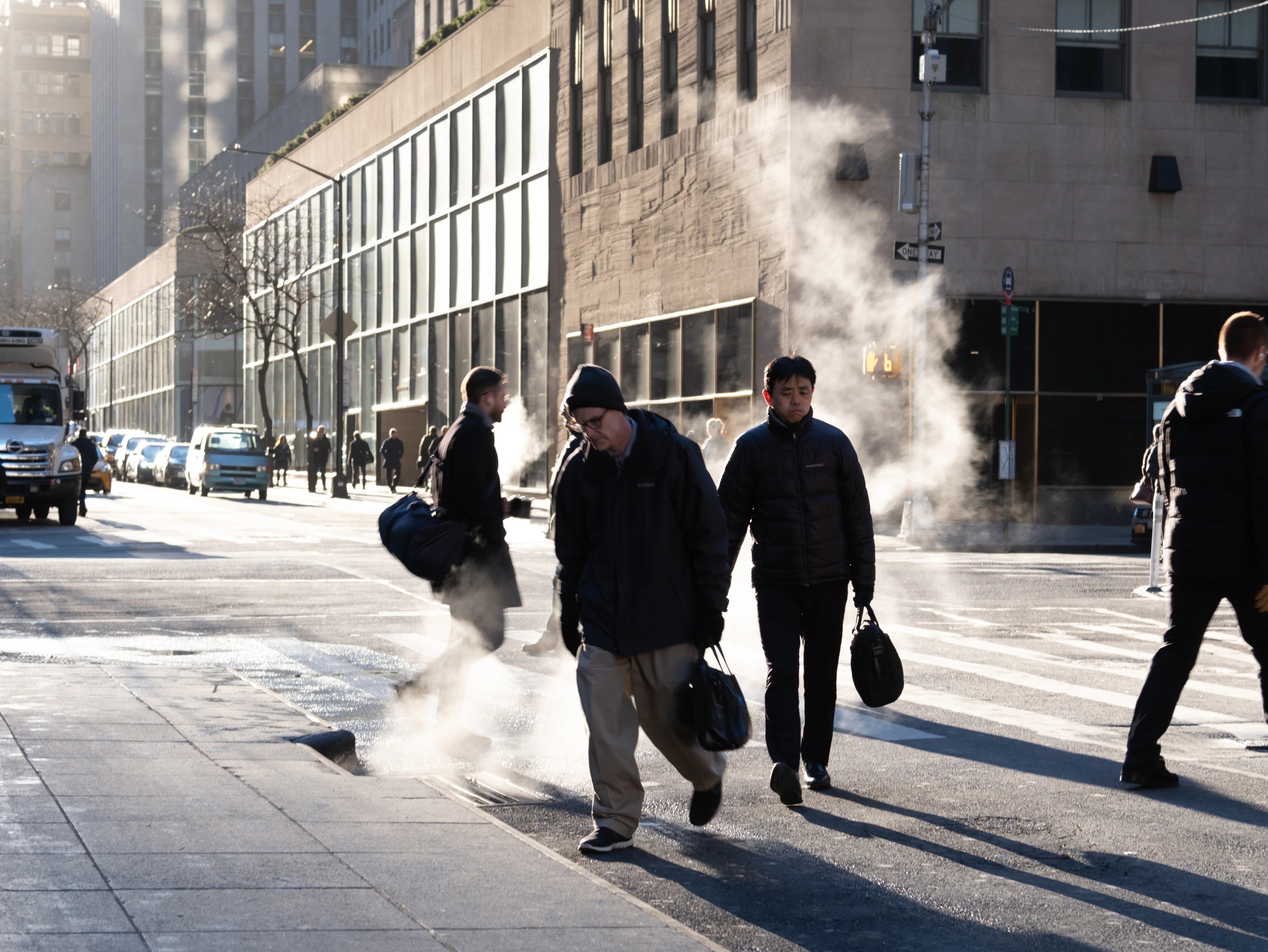 Commuters on their way, New York